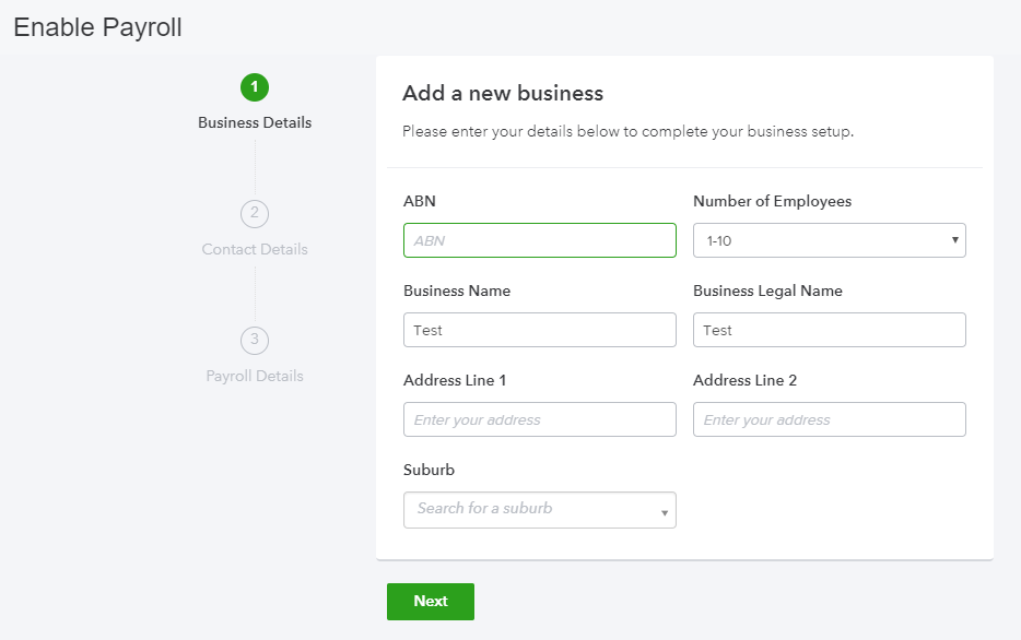 Turn on Integration between QuickBooks and the Payroll Platform Your