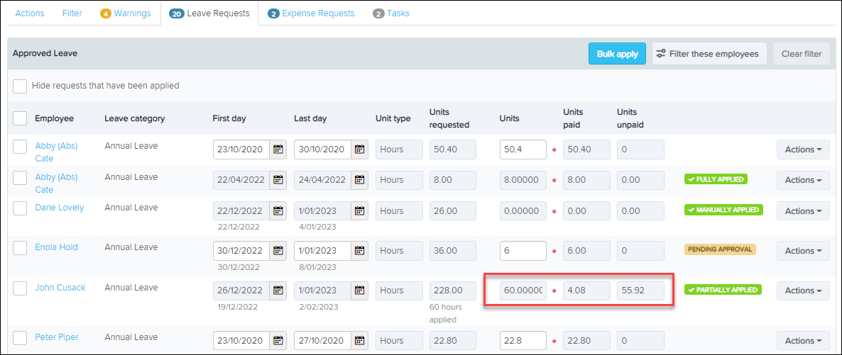 How to Prevent Negative Leave Balances within Pay Runs – Your Payroll (AU)